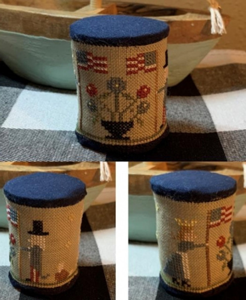 zNBD166 Libby & Sam Drum Pinkeep  81h x 32w Needle Bling Designs