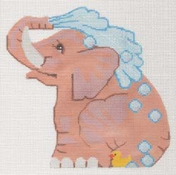 LL522B Labors Of Love Bathing Elephant 18 Mesh 6.25" x 6.25"