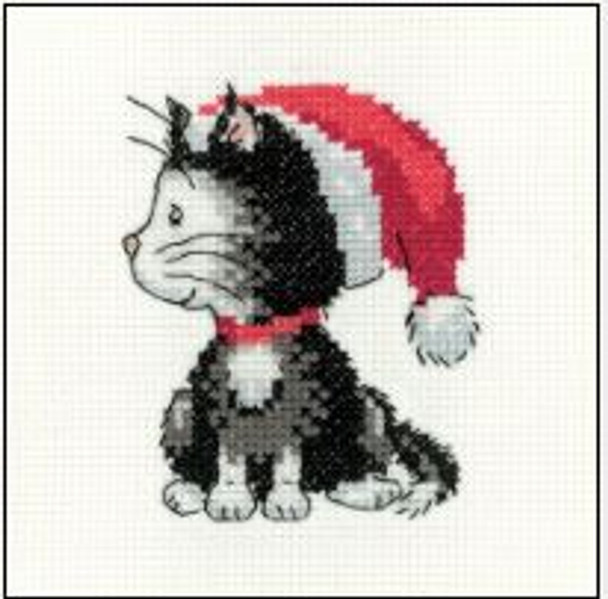 Heritage Crafts HC1656 Black & White Christmas Kitten by Peter Underhill - Simply Heritage Collection