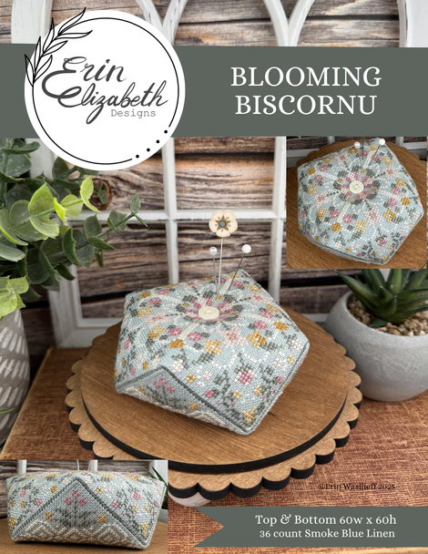 Blooming Biscornu  Erin Elizabeth Designs DD