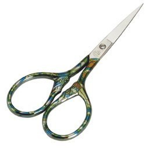 Premax PX1006 Scissors Embroidery Green patterned handles Size: 3 1/2"