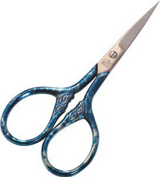 Premax PX1003 Scissors Embroidery Blue patterned handles Size: 3 1/2"