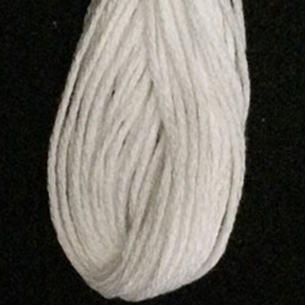 VAS123 White Cotton Floss 6Ply Skein Solid Valdani