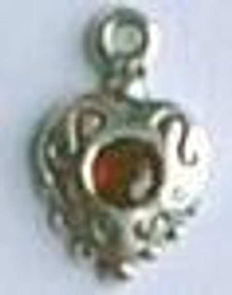 Sweetheart Tree Charm Ruby & Sterling Heart