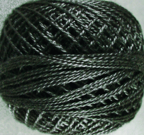 12VAS8112 Black Medium Pearl Cotton Size 12 Solid Ball Valdani