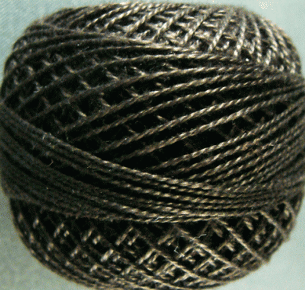 12VAS8122 Brown Black Medium Pearl Cotton Size 12 Solid Ball Valdani