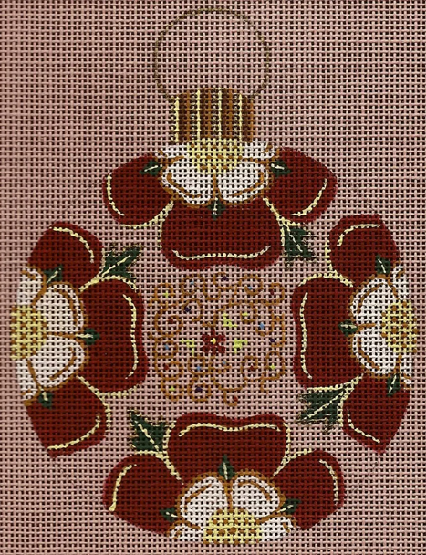 8273 Tudor 4 " Diameter 18 Count Canvas Leigh Designs British Dynasty Ornament