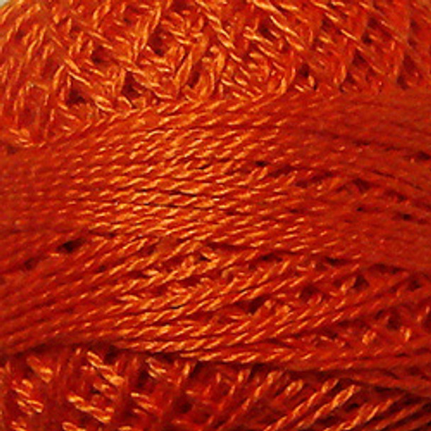 Peach Orange Dark 5VAS73 Pearl Cotton Size 5 Solid Ball Valdani