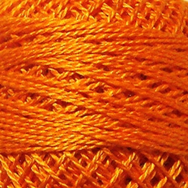 Bright Orange Coral 8VAS204 Pearl Cotton Size 8 Solid Ball OrSkein Valdani
