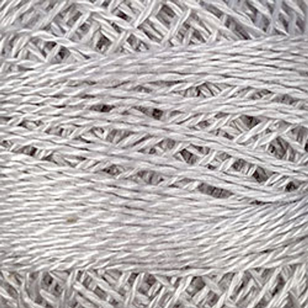 White Smoky Gray 5VAS117 Pearl Cotton Size 8 Solid Ball Or Skein Valdani