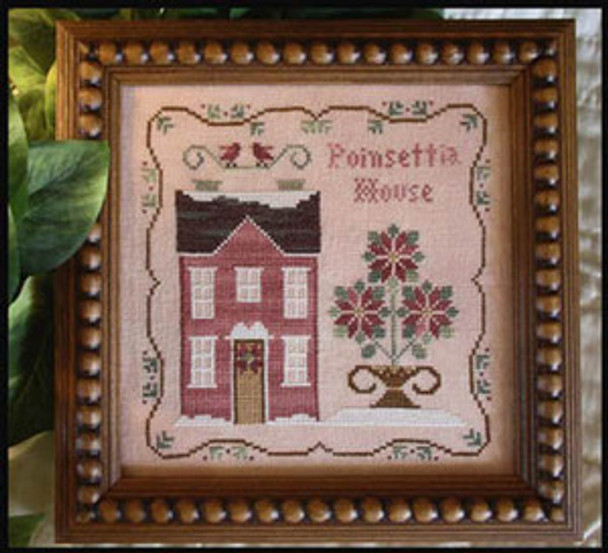 Poinsettia House 103w x 103h Little House Needleworks  09-2333