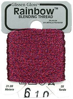 R610 Blue Red Glissen Gloss Rainbow Blending Thread