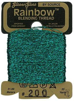 R200 Dark Teal Green Glissen Gloss Rainbow Blending Thread
