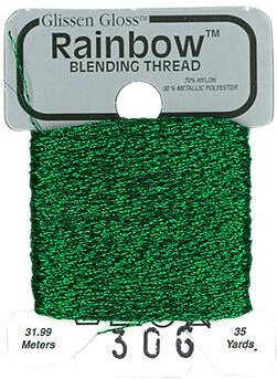 R306 Emerald Green Glissen Gloss Rainbow Blending Thread