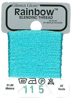 R115 Iridescent Pale Blue Glissen Gloss Rainbow Blending Thread
