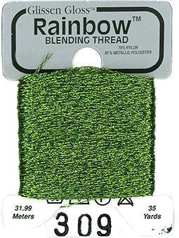 R309 Olive Green Glissen Gloss Rainbow Blending Thread