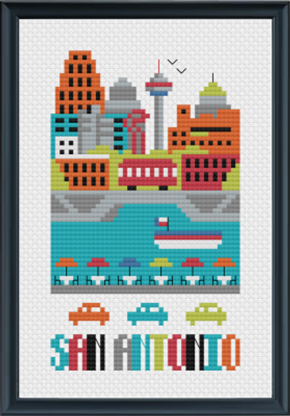 San Antonio Stitches used: Cross Stitch by Tiny Modernist Inc TMR96