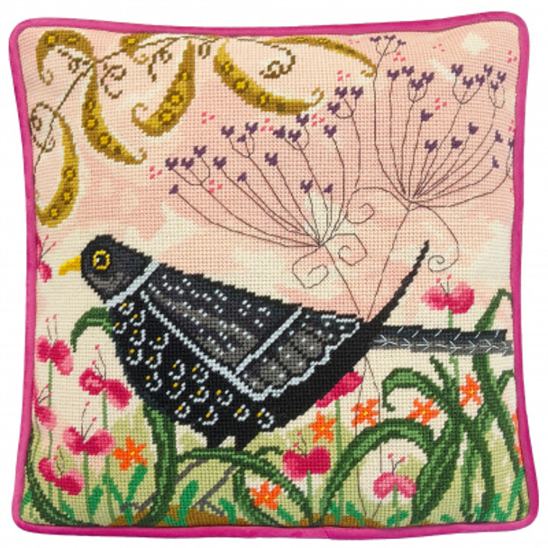 BTTLH1 Flights Of Fancy Tapestry - Blackbird Tapestry by Linda Hoskin BOTHY THREADS Counted Cross Stitch KIT