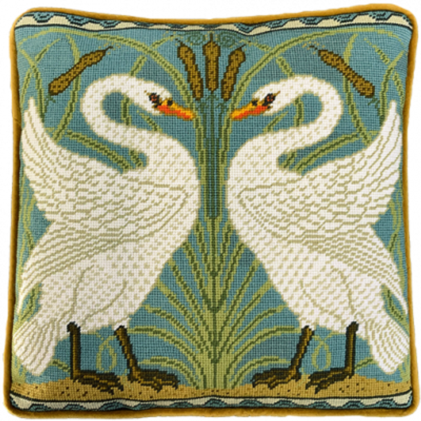 BTTAC18 Swan, Rush & Iris Tapestry by Walter Crane Arts & Crafts BOTHY THREADS Needlepoint KIT