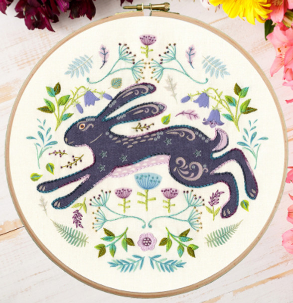 BTEKP2 Folk Hare - Folk Art Range Collection by Kathy Pilcher BOTHY THREADS Embroidery Kit