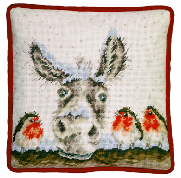 BTTHD39 Christmas Donkey Tapestry by Hannah Dale - Wrendale Tapestry BOTHY THREADS Needlepoint KIT