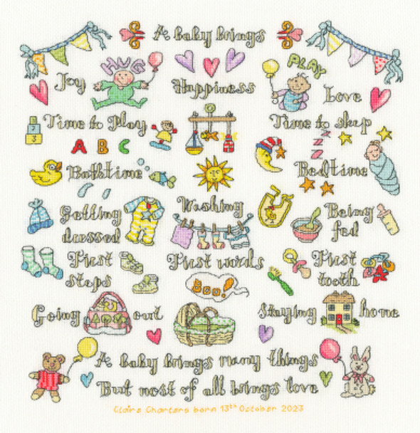 BTXAL12 A Baby Brings Many Things Collection Amanda Loverseed BOTHY THREADS Counted Cross Stitch KIT