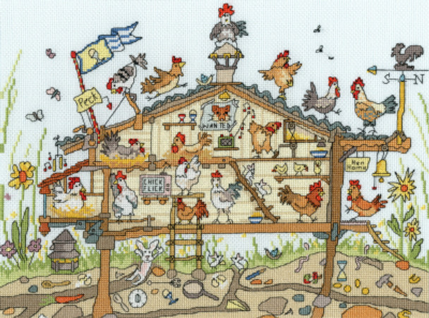 BTXCT37 Cut Thru' Hen Home by Amanda Loverseed BOTHY THREADS Counted Cross Stitch KIT