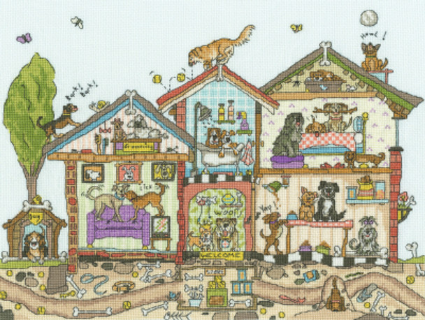 BTXCT41 Pooch Palace - Cut Thru' by Amanda Loverseed BOTHY THREADS Counted Cross Stitch KIT