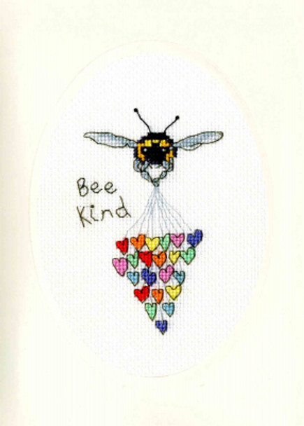 BTXGC27 Bee Kind - Greeting Card by Eleanor Teasdale BOTHY THREADS Counted Cross Stitch Kit