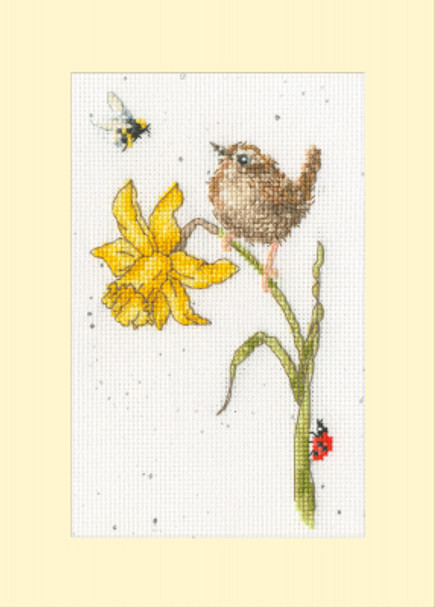 BTXGC43 The Birds & The Bees Wrendale Designs Greeting Card by Hannah Dale BOTHY THREADS Counted Cross Stitch KIT