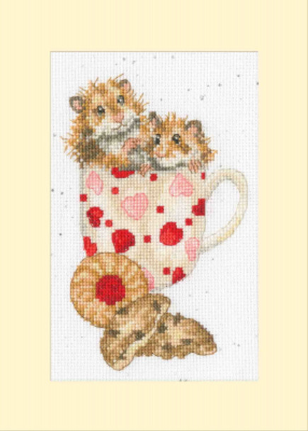 BTXGC44 Hammy Anniversary Wrendale Designs Greeting Card by Hannah Dale BOTHY THREADS Counted Cross Stitch KIT