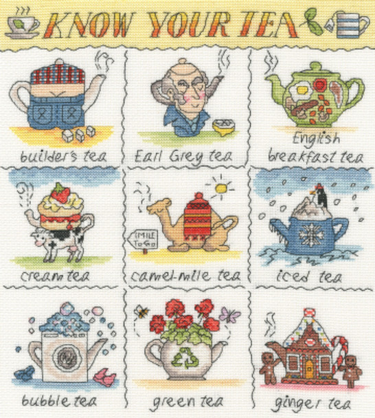 BTXHS16 Know Your Tea by Helen Smith Bothy Threads Counted Cross Stitch KIT
