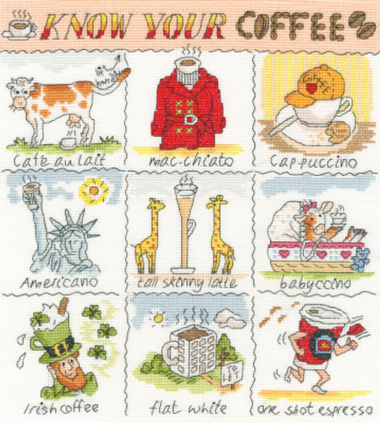 BTXHS17 Know Your Coffee by Helen Smith Bothy Threads Counted Cross Stitch KIT