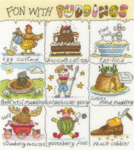 BTXHS18 Fun With Puddings - Fun With/Know Your Collection Helen Smith Artist Bothy Threads Counted Cross Stitch KIT