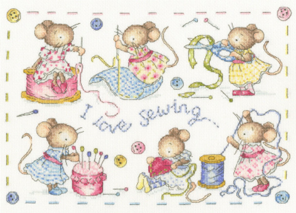 BTXKG9 I Love Sewing Kate Garrett BOTHY THREADS Counted Cross Stitch KIT