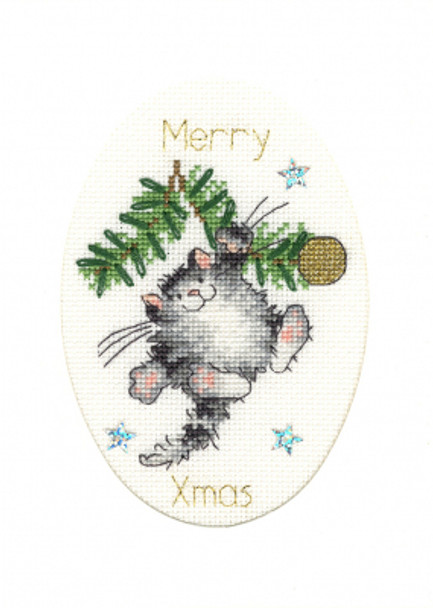 BTXMAS40 Swing into Christmas by Margaret Sherry Christmas Card Bothy Threads Counted Cross Stitch KIT