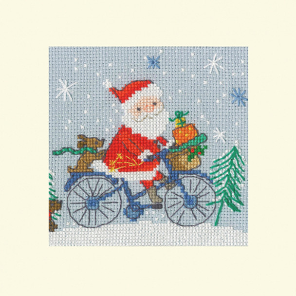 BTXMAS51 Delivery By Bike - Christmas Card by Dale Simpson Bothy Threads Counted Cross Stitch KIT