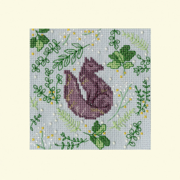 BTXMAS59 Scandi Fox Christmas Card by Jade Mosinski Bothy Threads Counted Cross Stitch KIT