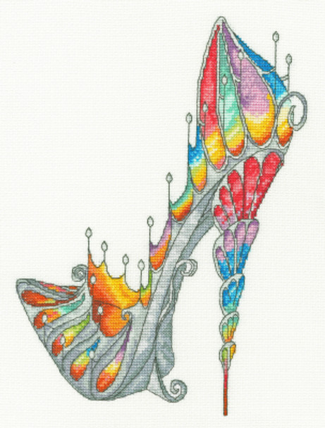 BTXSK7 Stained Glass Slipper - Sally King Shoes by Sally KingBothy Threads Counted Cross Stitch KIT