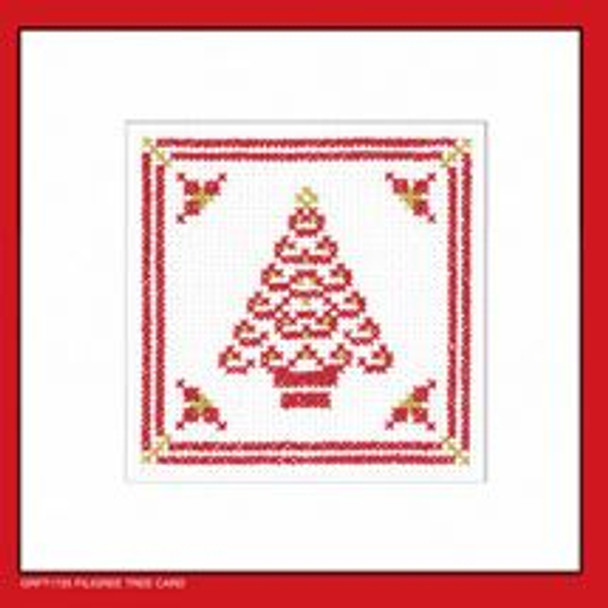 HCK1725A Filigree Tree Card - Red (pk of 3) - Red & Gold Filagree Collection Greeting Card by Kirsten Roche Heritage Crafts Kit