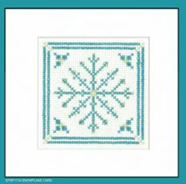 HCK1719A Snowflake Card - Teal (pk of 3) - Teal & Silver Filagree Collection Greeting Card by Kirsten Roche Heritage Crafts Kit