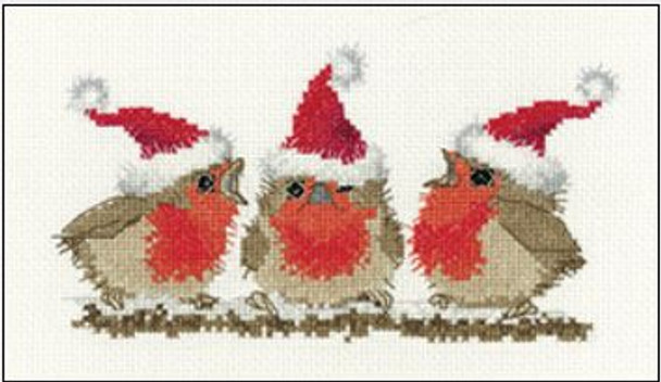 HCK1736 Festive Robins - Trios by Valerie Pfeiffer Heritage Crafts Kit