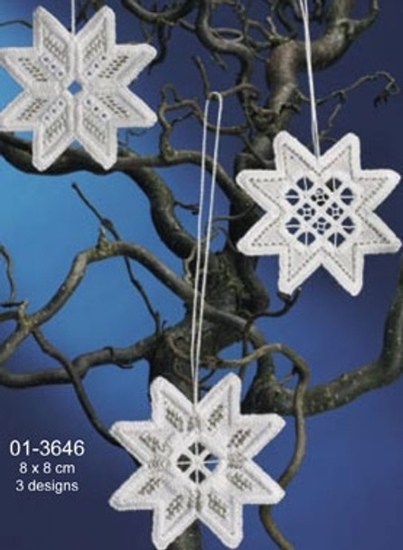 013646 Christmas Star Hardanger (3pcs) Permin Kit