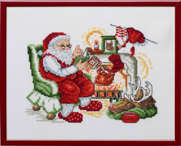 921275 Santa Claus with Sleeping Reindeer Permin Kit