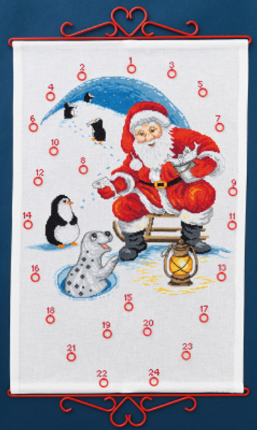 343282 Santa Claus & Penguins Advent Calendar Permin Kit
