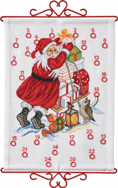 341518 Santa & Presents Advent Calendar Permin Kit