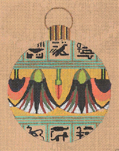 8223  Pepi 4" Round 18 Mesh Leigh Designs Egyptian Dynasty Ornament