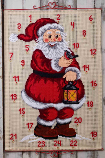 341224 Santa Claus with Bird Bellpull Calendar Permin Kit