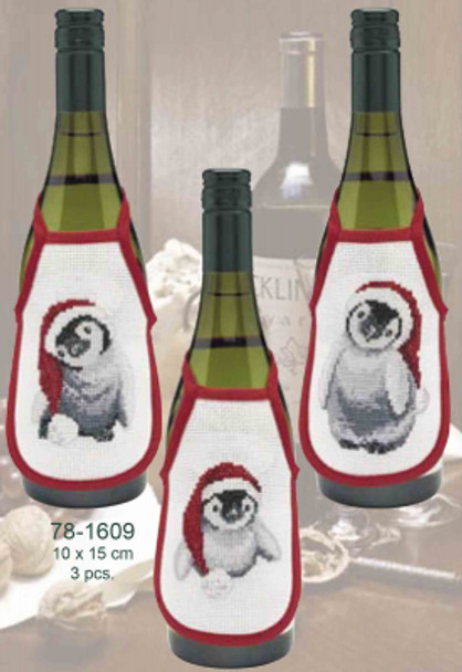 781609 Penguins Bottle Aprons (3 designs)  Permin Kit