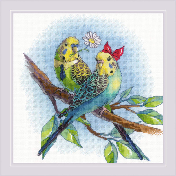 RL1956 Riolis Counted Cross Stitch Kit Love is in the Air Parrots